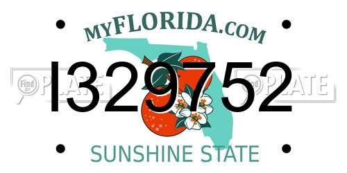 I329752 Florida License Plate