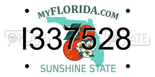 I337528 Florida License Plate