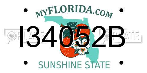 I34052B Florida License Plate
