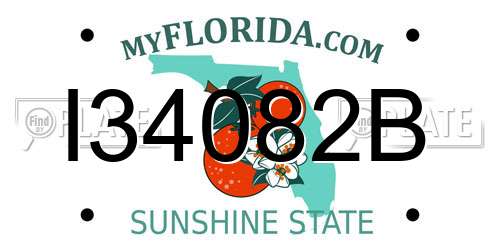 I34082B Florida License Plate