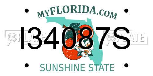 I34087S Florida License Plate