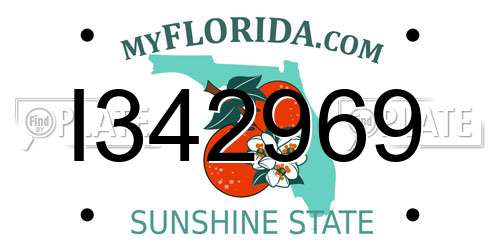 I342969 Florida License Plate