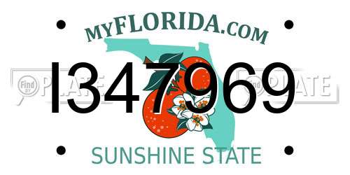 I347969 Florida License Plate