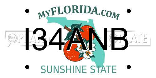 I34ANB Florida License Plate
