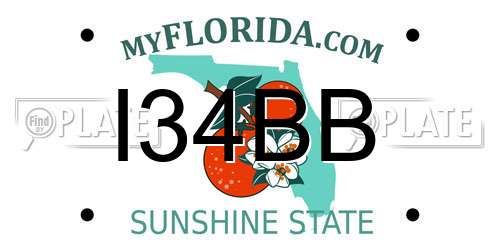 I34BB Florida License Plate