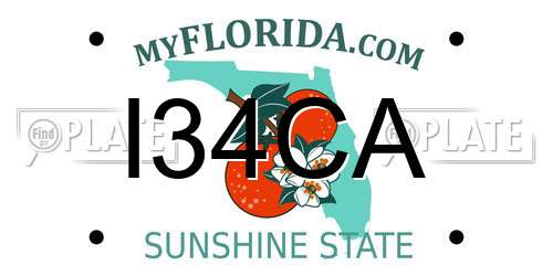 I34CA Florida License Plate