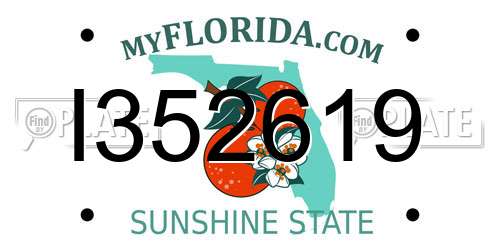 I352619 Florida License Plate
