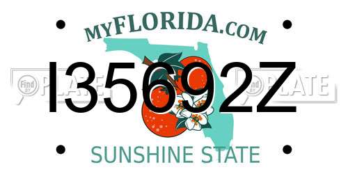 I35692Z Florida License Plate