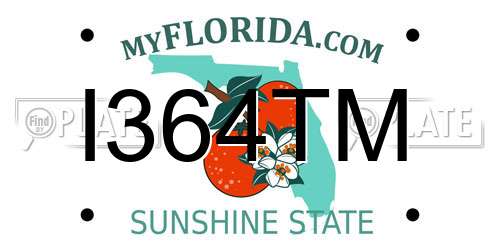 I364TM Florida License Plate