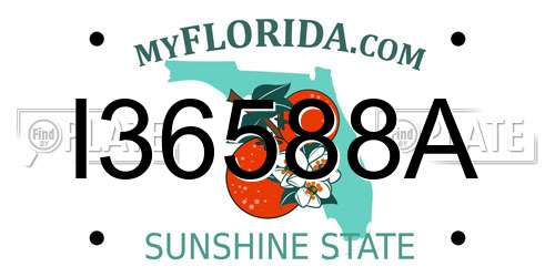 I36588A Florida License Plate