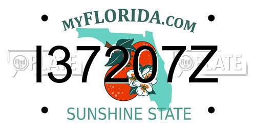 I37207Z Florida License Plate