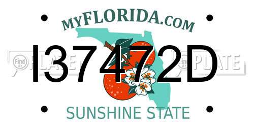 I37472D Florida License Plate
