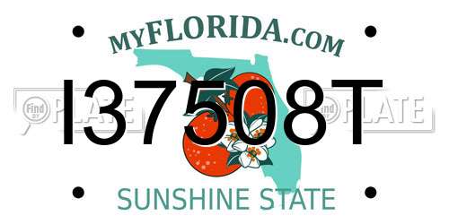 I37508T Florida License Plate