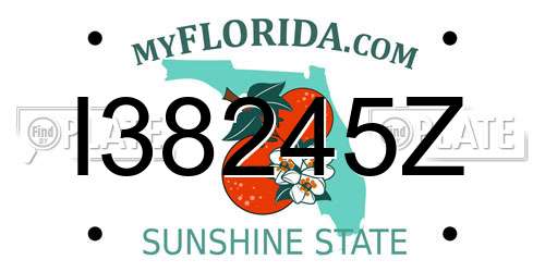 I38245Z Florida License Plate