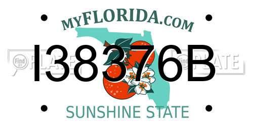 I38376B Florida License Plate