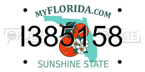 I385158 Florida License Plate