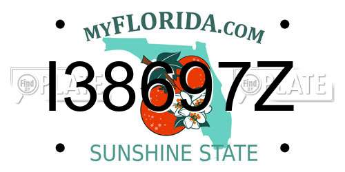 I38697Z Florida License Plate