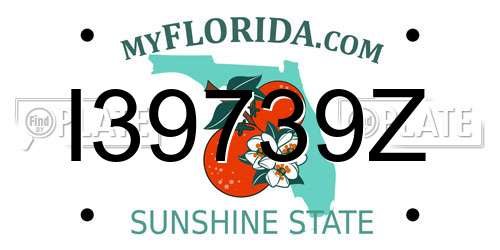 I39739Z Florida License Plate