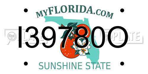 I39780O Florida License Plate