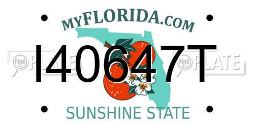 I40647T Florida License Plate