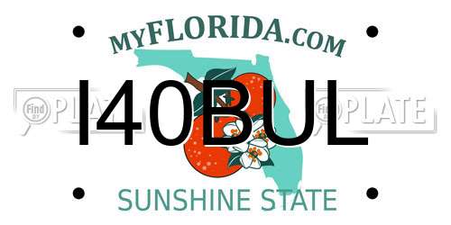 I40BUL Florida License Plate