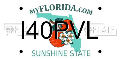 I40PVL Florida License Plate