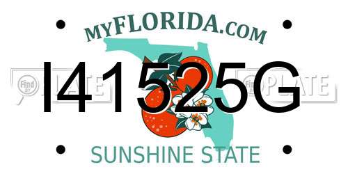 I41525G Florida License Plate