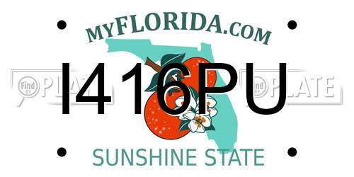 I416PU Florida License Plate