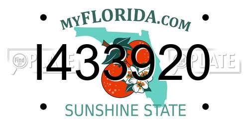 I433920 Florida License Plate