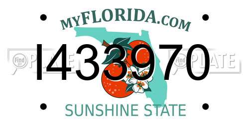 I433970 Florida License Plate