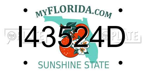 I43524D Florida License Plate