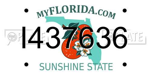 I437636 Florida License Plate