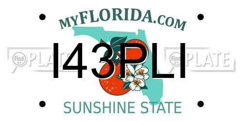 I43PLI Florida License Plate