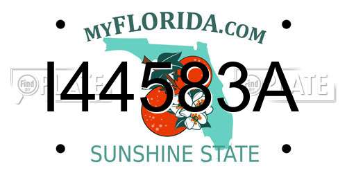 I44583A Florida License Plate
