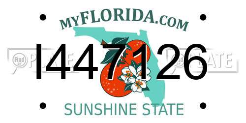 I447126 Florida License Plate