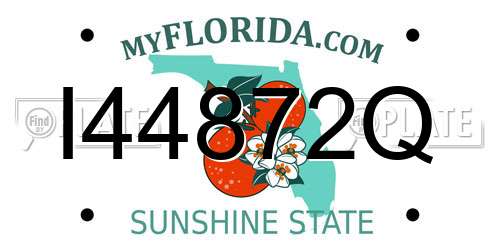 I44872Q Florida License Plate