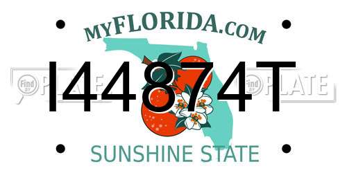 I44874T Florida License Plate