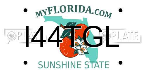 I44TGL Florida License Plate