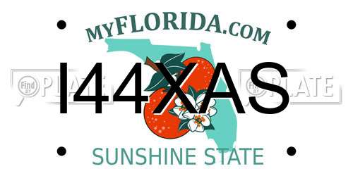 I44XAS Florida License Plate