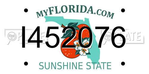 I452076 Florida License Plate