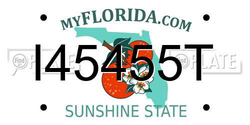 I45455T Florida License Plate