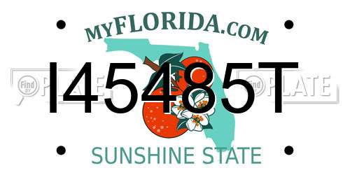 I45485T Florida License Plate