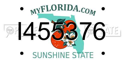 I455376 Florida License Plate