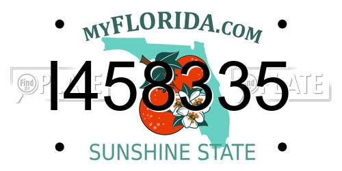 I458335 Florida License Plate