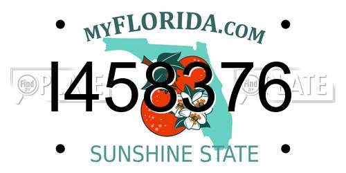 I458376 Florida License Plate