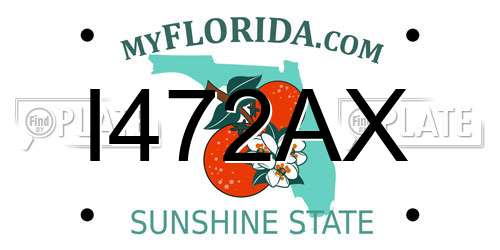 I472AX Florida License Plate