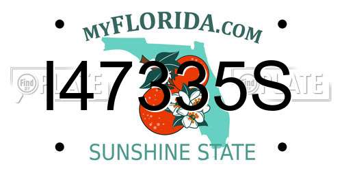 I47335S Florida License Plate