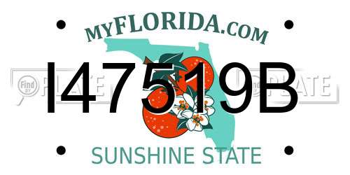 I47519B Florida License Plate