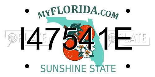 I47541E Florida License Plate