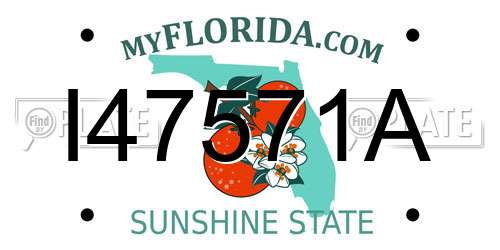 I47571A Florida License Plate